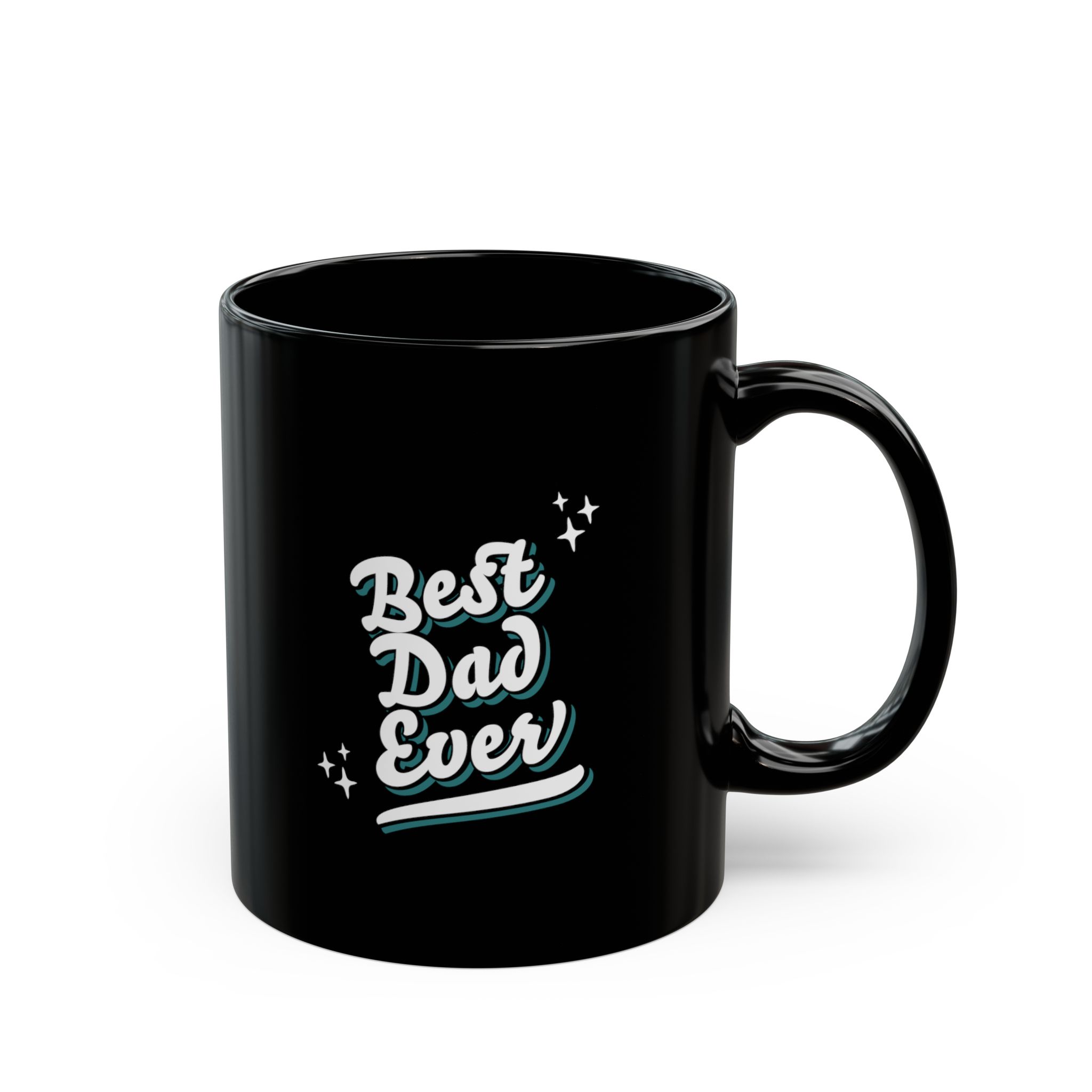 Best Dad Ever mug | Black coffee cup, retro script design