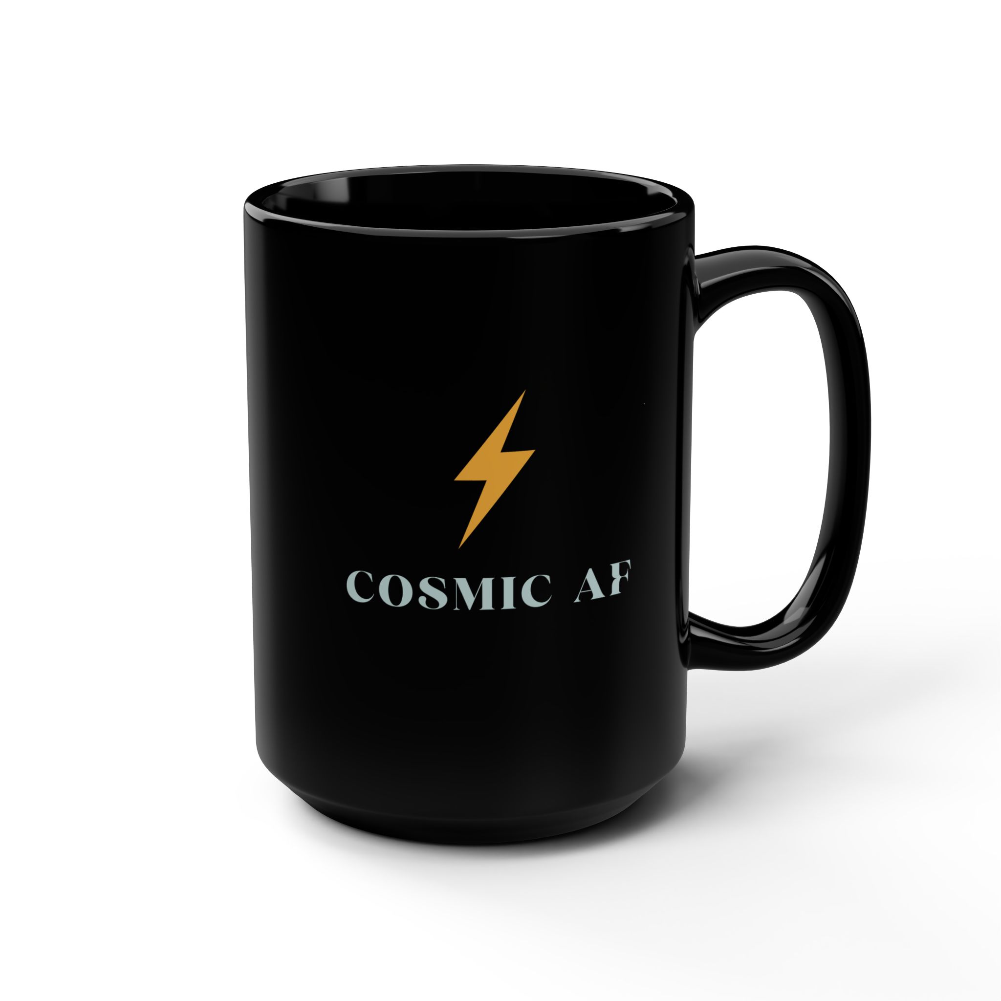 Cosmic AF lightning bolt Mug | Black ceramic 15oz