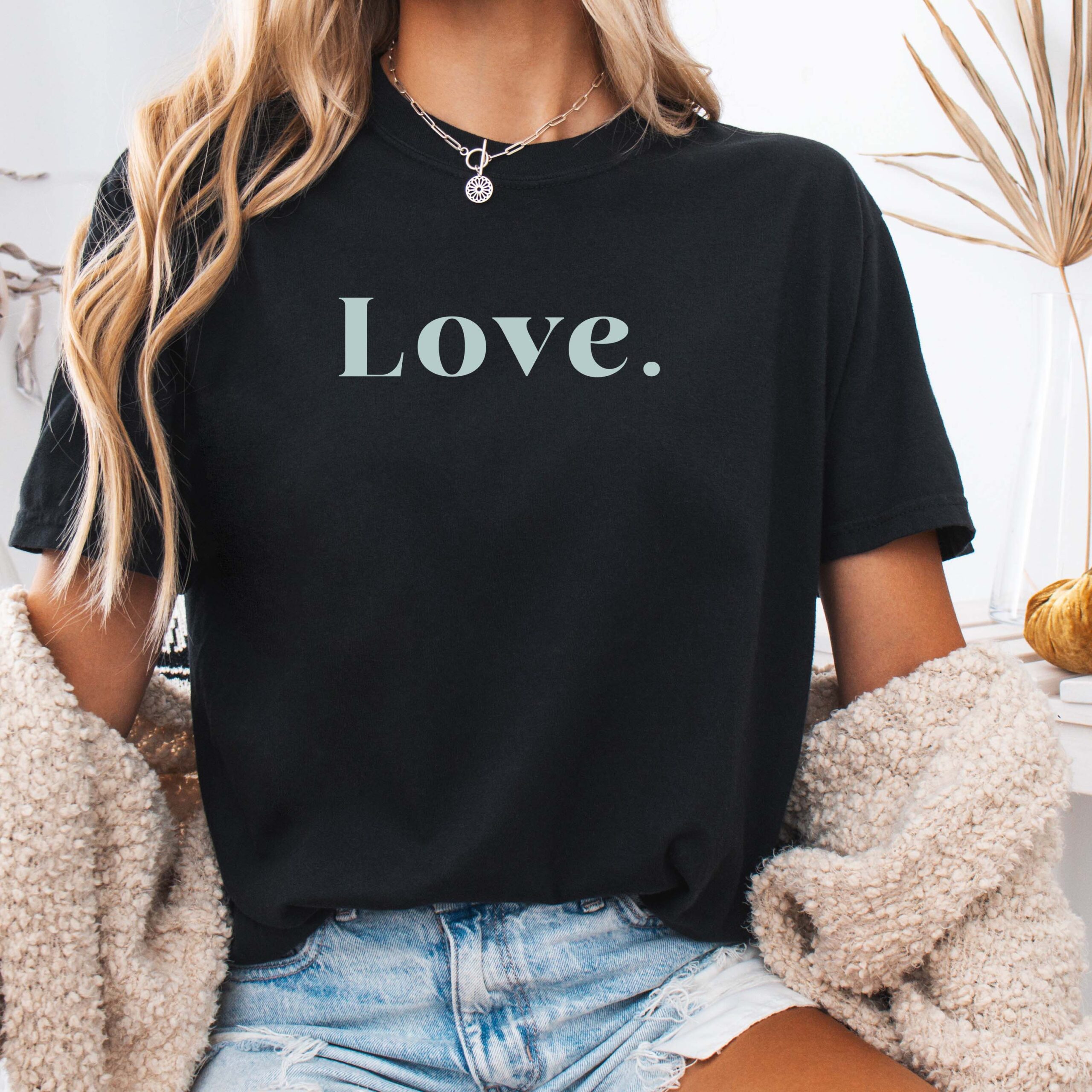 Love period T-Shirt | Minimal Chest Print tee, Natural Colors, Positive Message - Image 5