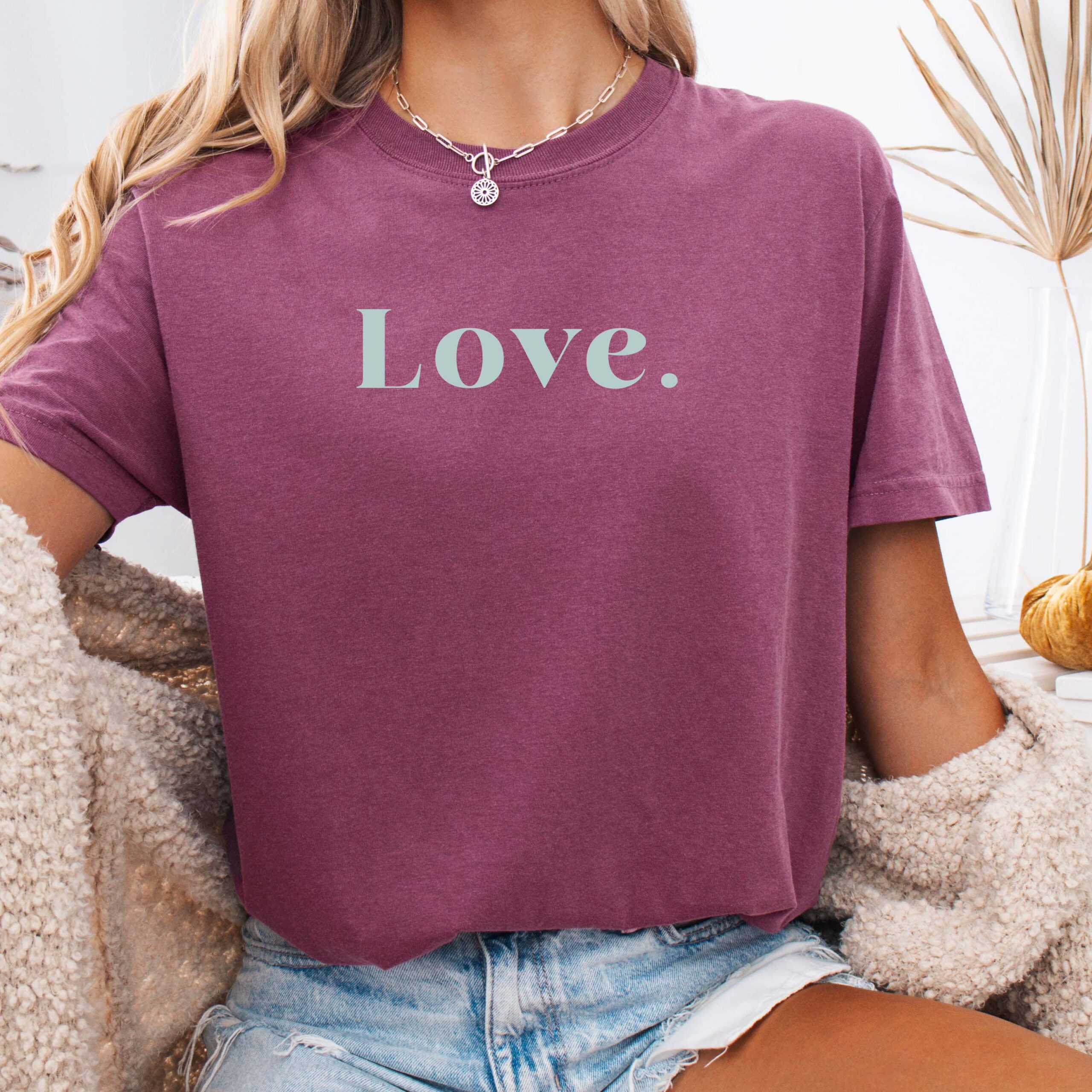 Love period T-Shirt | Minimal Chest Print tee, Natural Colors, Positive Message