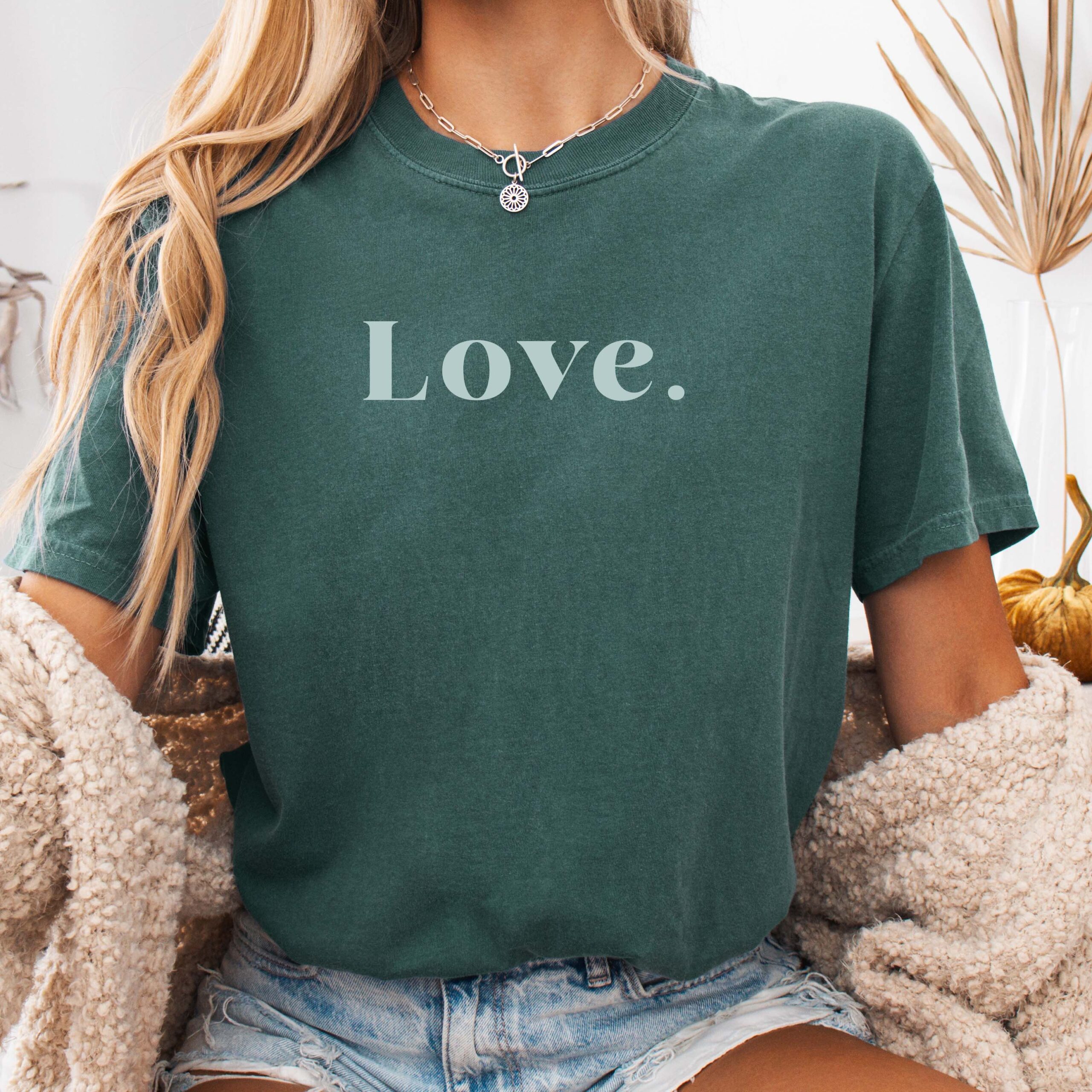 Love period T-Shirt | Minimal Chest Print tee, Natural Colors, Positive Message - Image 4